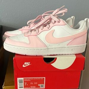 Nike Court Borough Low Pink and White Shoes